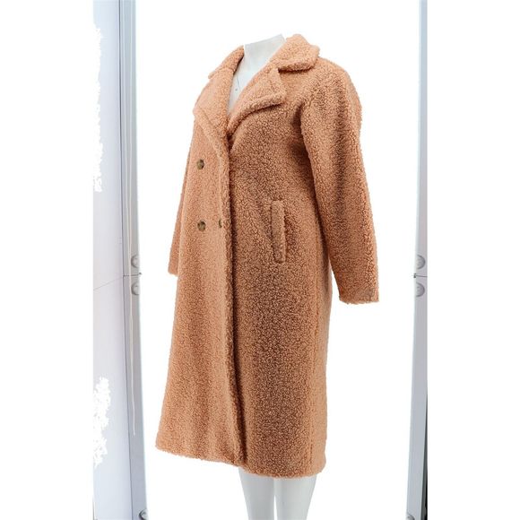 G Giuliana Black Label Long Sherpa Coat Soft Maple 7666089 - Picture 2 of 8